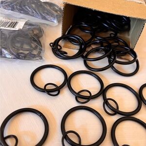 Set of 53  Black Drapery Eyelet Curtain Rings 1.7” (43mm)